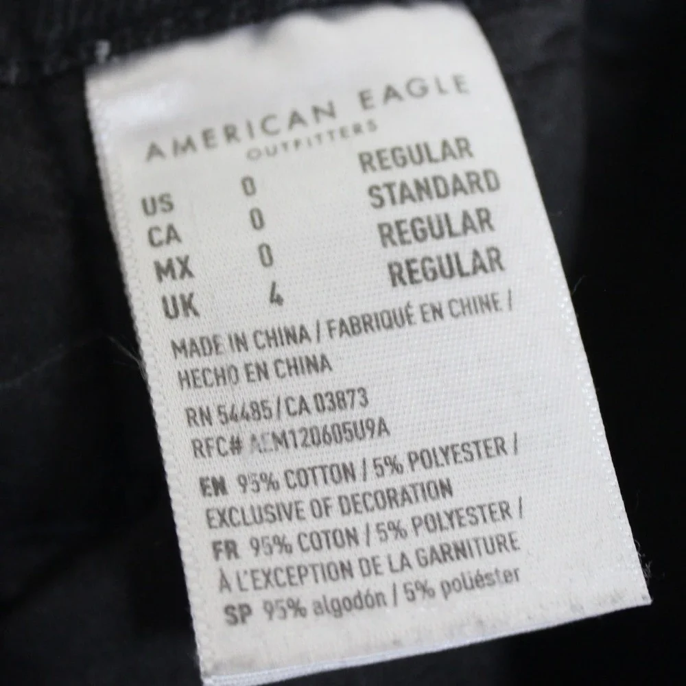 American Eagle Outfitters Mom Jeans Womens‎ Size 0 Black High Rise Denim